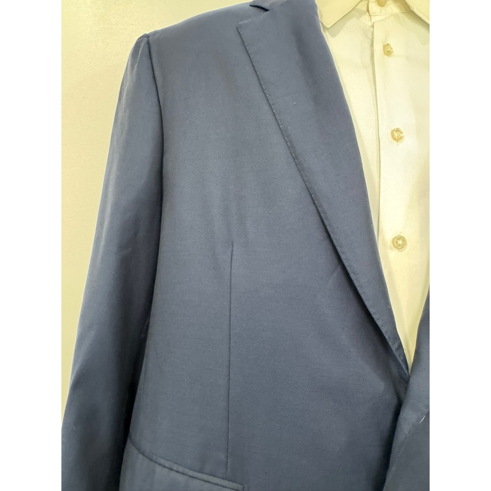 Isaia Napoli Men Navy Aquaspider 160's Two Button Blazer Sport Coat 44R - Picture 2 of 11